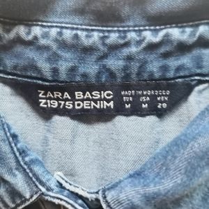 zara denim crop top